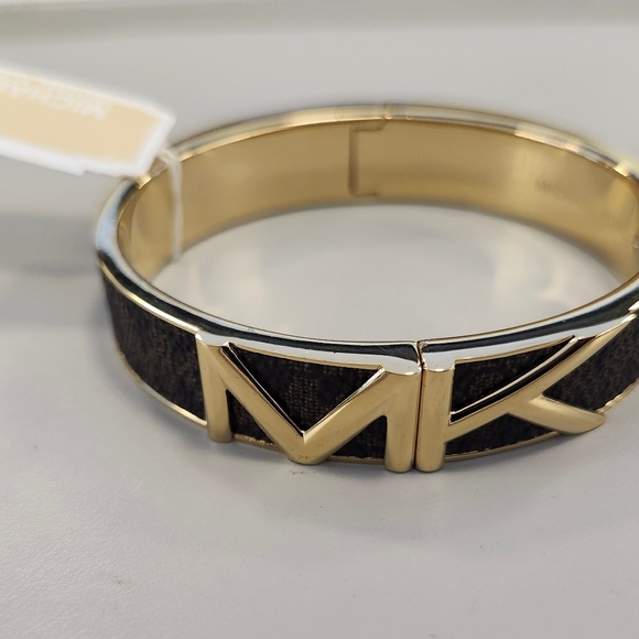 NWT Michael Kors Gold and Brown Bangle Bracelet MKJ7720710 - Picture 5 of 6